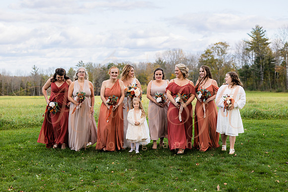 Joyful wedding party at Sangerville Maine venue