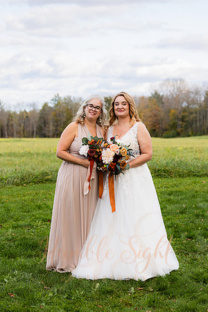 Blended family wedding ceremony with daughters in Maine