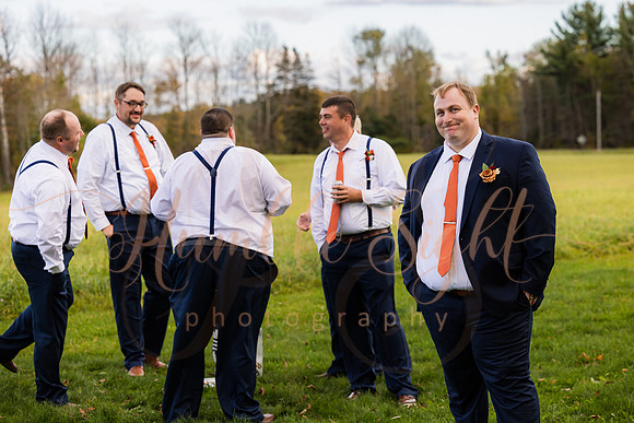 Bride and groom laughing during Maine wedding reception