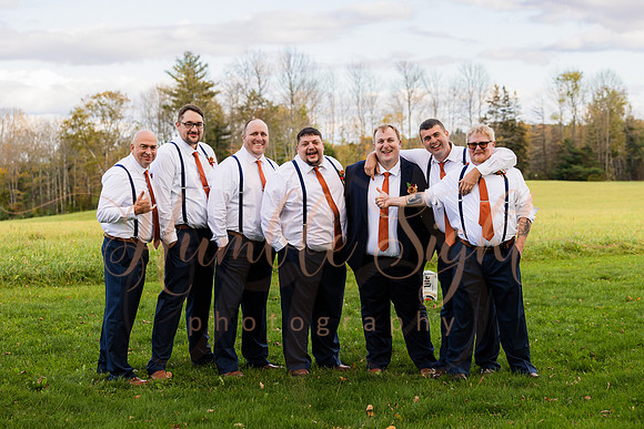 October wedding ceremony at Timber Hitch Farmhouse Maine