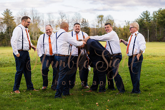 Blended family wedding ceremony with daughters in Maine