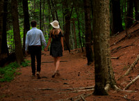 Romantic engagement photos at Fields Pond near Bangor Maine