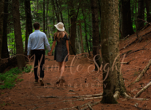 Romantic engagement photos at Fields Pond near Bangor Maine