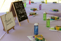 Outdoor tent reception in Glenburn Maine backyard