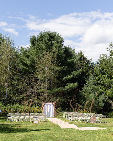 Ring bearer and flower girl at Maine backyard wedding