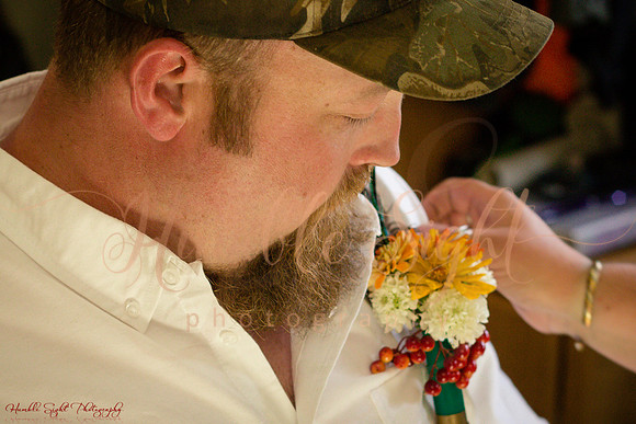 Bride and groom at private home wedding in Maine