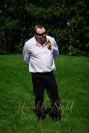 Intimate backyard wedding ceremony in Dexter Maine