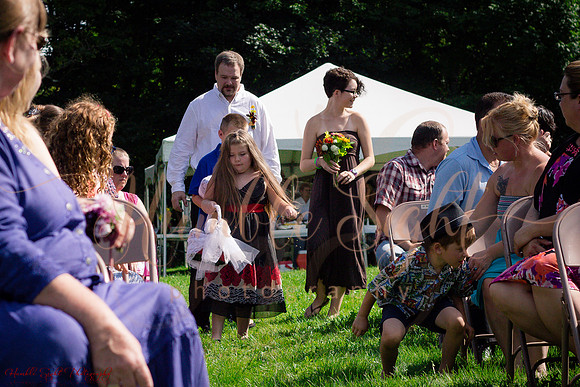 Blended family wedding ceremony in Maine