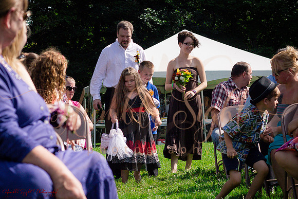 Summer backyard wedding in rural Maine