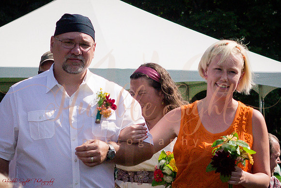 Intimate backyard wedding ceremony in Dexter Maine