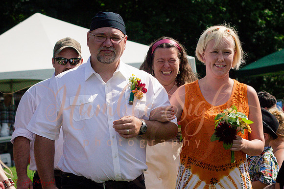 Bride and groom at private home wedding in Maine