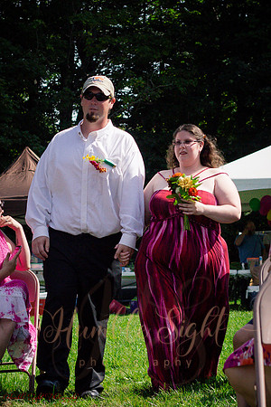 Outdoor backyard reception in Dexter Maine
