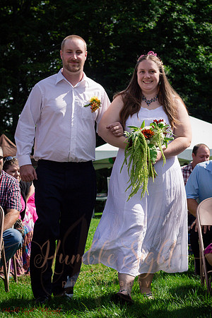 Intimate backyard wedding ceremony in Dexter Maine