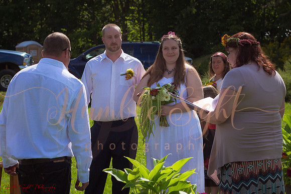 Blended family wedding ceremony in Maine