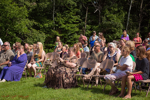 Intimate backyard wedding ceremony in Dexter Maine