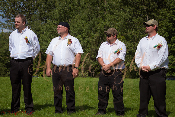 Outdoor backyard reception in Dexter Maine