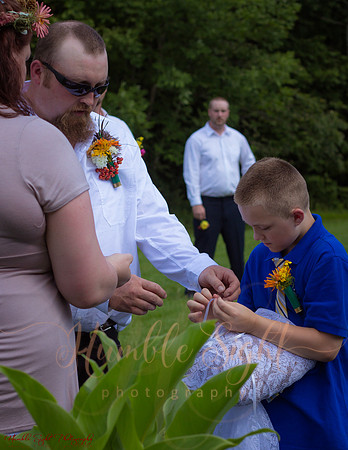 Intimate backyard wedding ceremony in Dexter Maine