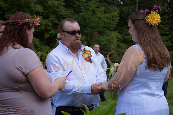 Bride and groom at private home wedding in Maine