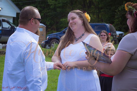 Blended family wedding ceremony in Maine