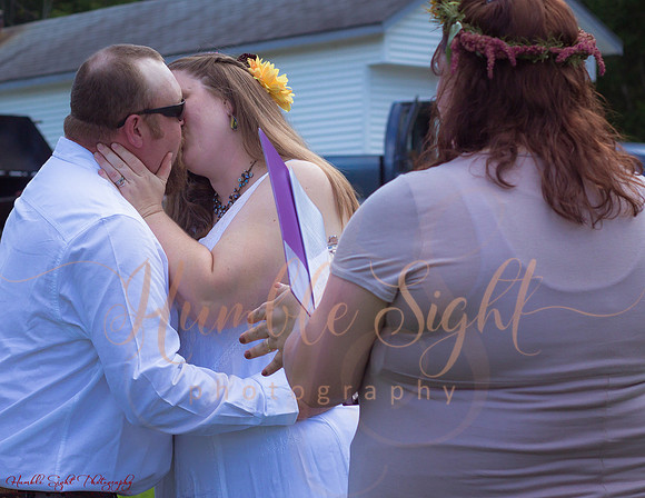Blended family wedding ceremony in Maine