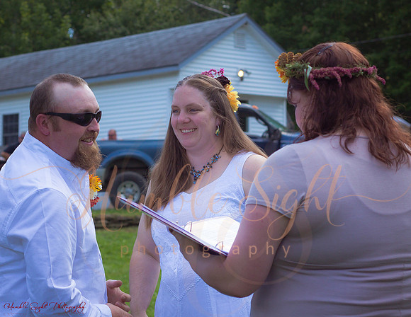 Summer backyard wedding in rural Maine