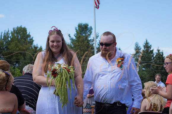 Summer backyard wedding in rural Maine