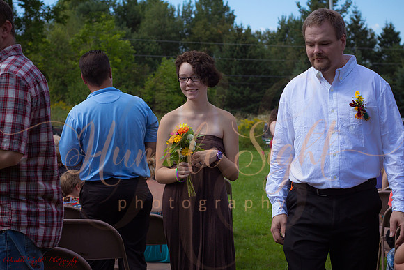 Outdoor backyard reception in Dexter Maine