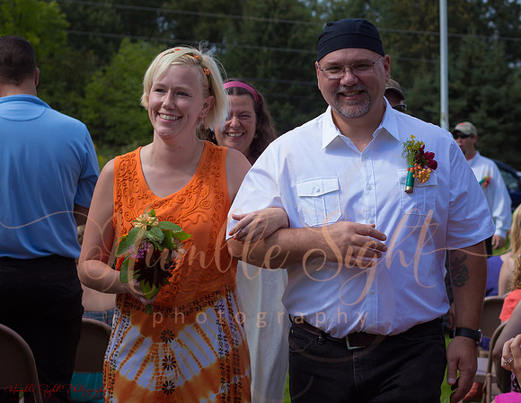 Blended family wedding ceremony in Maine