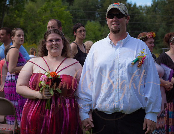 Intimate backyard wedding ceremony in Dexter Maine