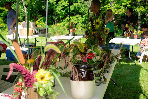 Intimate backyard wedding ceremony in Dexter Maine