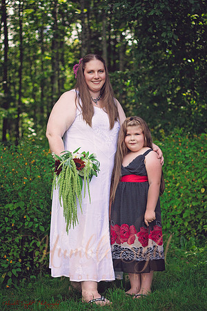 Bride and groom at private home wedding in Maine