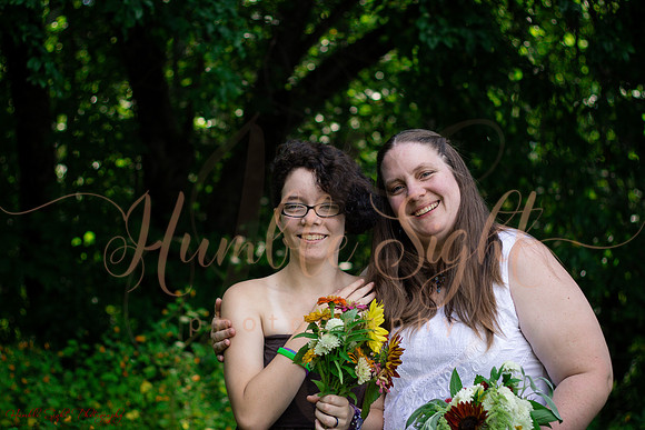 Intimate backyard wedding ceremony in Dexter Maine