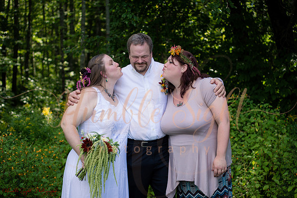 Bride and groom at private home wedding in Maine