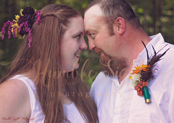 Bride and groom at private home wedding in Maine