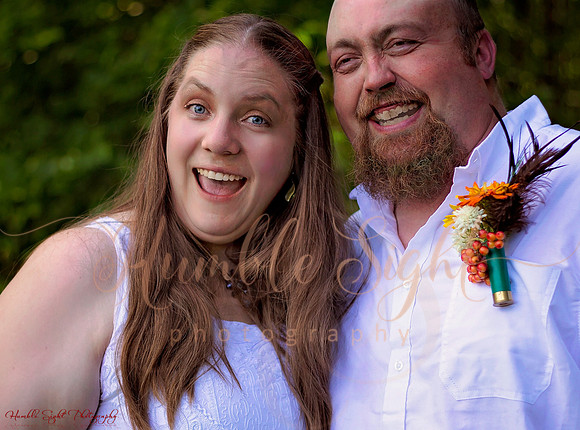 Outdoor backyard reception in Dexter Maine
