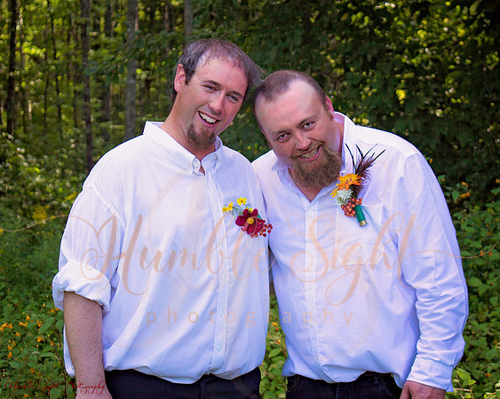 Intimate backyard wedding ceremony in Dexter Maine