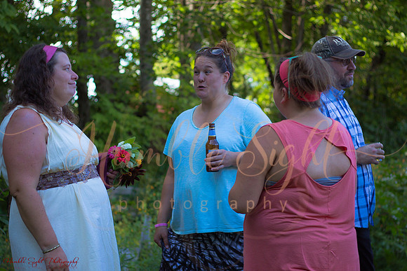 Outdoor backyard reception in Dexter Maine