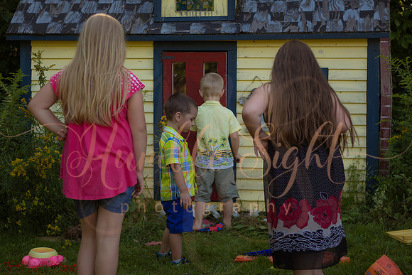 Blended family wedding ceremony in Maine