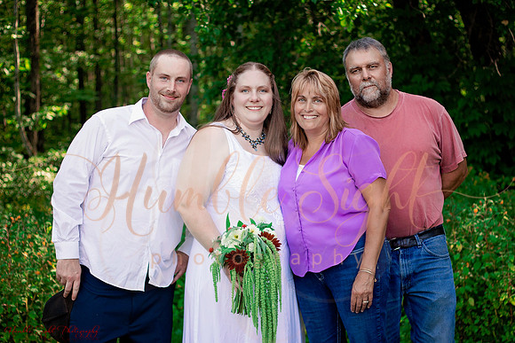 Intimate backyard wedding ceremony in Dexter Maine
