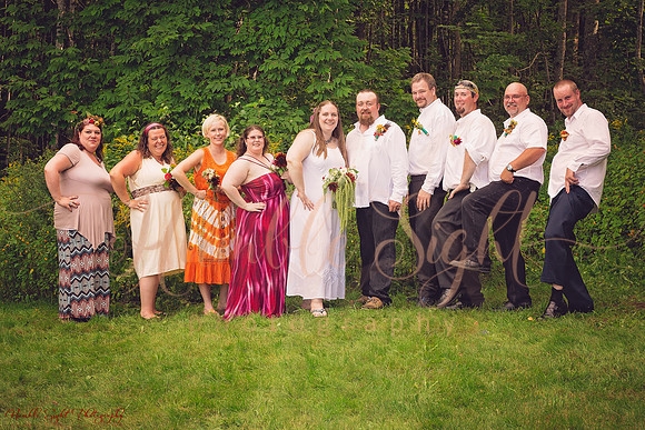 Intimate backyard wedding ceremony in Dexter Maine