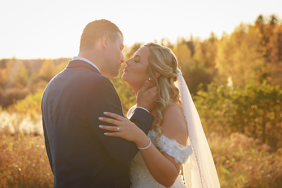 Morgan Hill Hermon, Maine fall wedding sunset