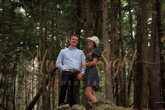 August engagement session in Holden Maine nature preserve