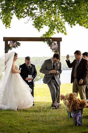 Wedding party celebrating at Athens Maine wedding venue