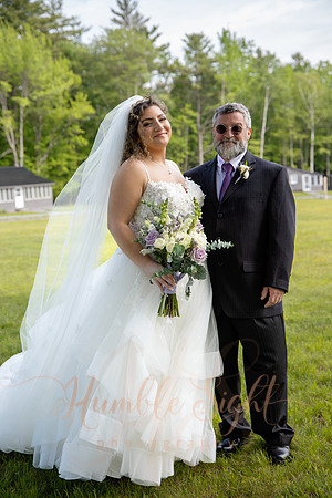 Bride and groom sunset portraits at Athens Maine wedding venue