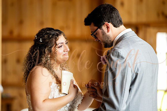 Bride and groom sunset portraits at Athens Maine wedding venue