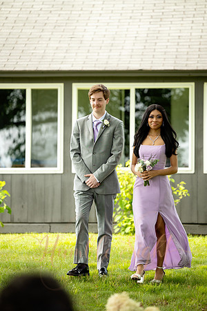 Bride and groom sunset portraits at Athens Maine wedding venue