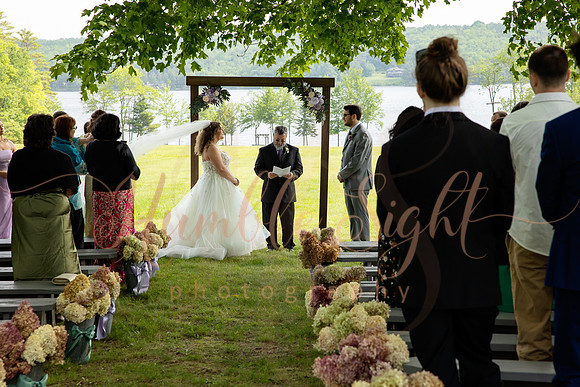 Wedding party celebrating at Athens Maine wedding venue
