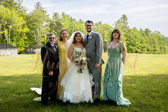 Bride and groom sunset portraits at Athens Maine wedding venue