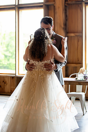 Bride and groom sunset portraits at Athens Maine wedding venue